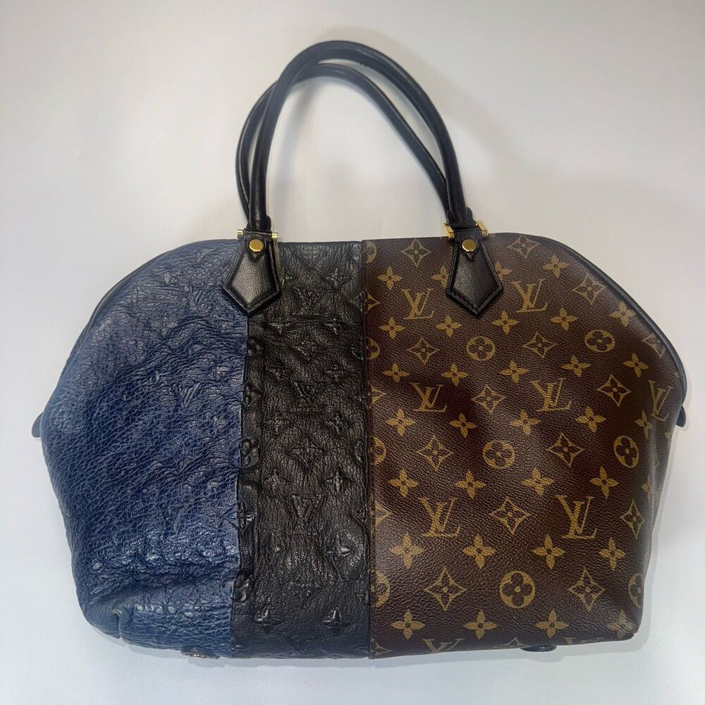 Louis Vuitton Marine Monogram Tri Color Leather Canvas Ltd Edition Blocks Tote - Picture 4 of 16